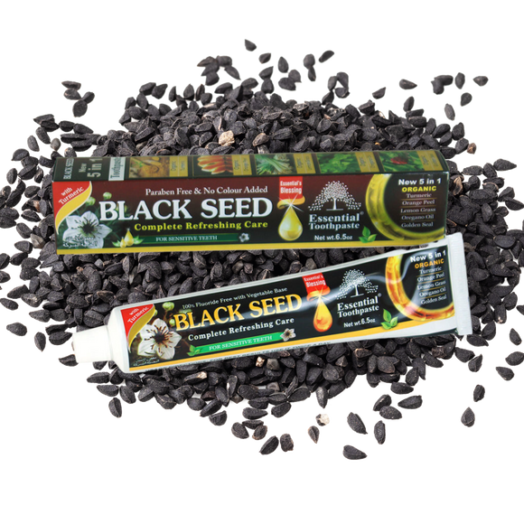 Black Seed 5 in 1 Organic Toothpaste with Black seed, Turmeric, Oregano Oil, Orange Peel, Lemon Grass & Golden-seal