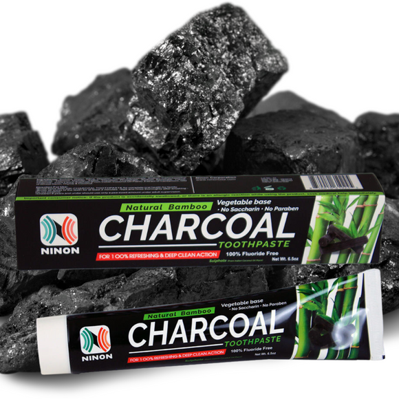 Natural Bamboo Charcoal made of 5 natural ingredients Thyme Oil, Coconut Oil, Bamboo Charcoal, Wheat Gem & Cardamom toothpaste