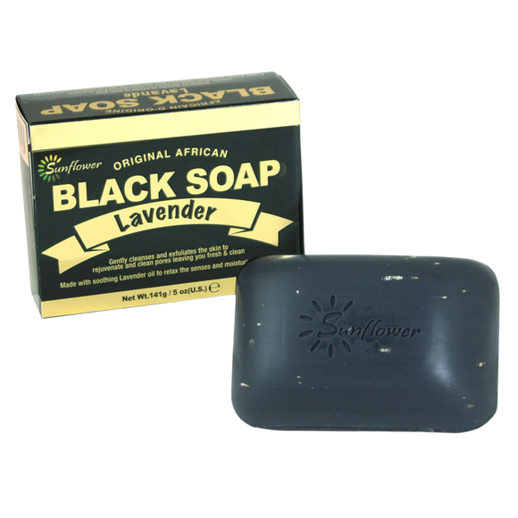 Lavender African Black Soap, Natural and Full of Antioxidants, Purify, Exfoliate, Fight Acne, Clear Skin Bar Soaps