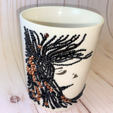 Bling rhinestones bedazzled Flowing Locs coffee cup