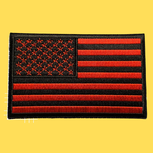 Black and Red Patriotic Flag Patch