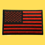 Black and Red Patriotic Flag Patch