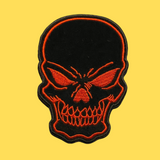 Red & Black Embroidered Skull Patch