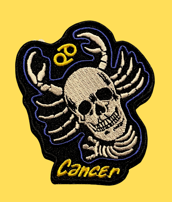 Cancer Zodiac Sign Skull Patch
