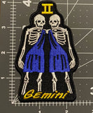 Gemini Zodiac Sign Skull Patch