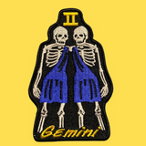 Gemini Zodiac Sign Skull Patch