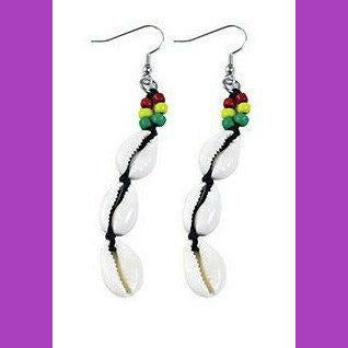 Triple Cowrie  Shell Earrings, Fashion Jewelry, Jewelry, Shell Earrings - Evolve Boutique 