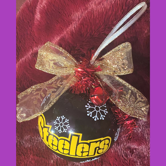 Steelers, Handmade, Christmas Tree Ornaments, Decorative Steelers Football Christmas Tree Ornaments, Unique Christmas Tree Ornaments, Gifts - Evolve Boutique 