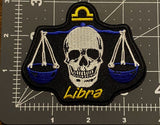 Libra Zodiac Sign Skull Patch