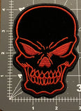 Red & Black Embroidered Skull Patch