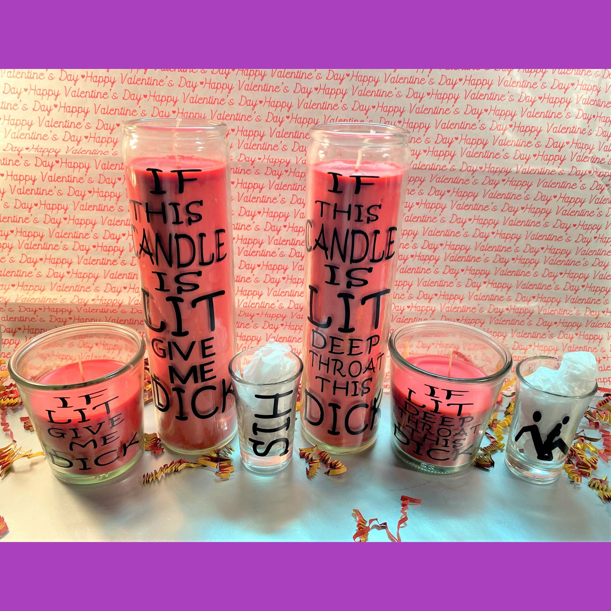 Sex Candles, Naughty Candles with sex shot glasses